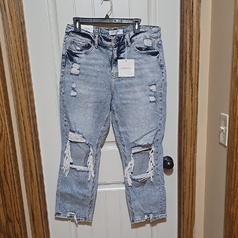 Women's Distressed Blue Jeans